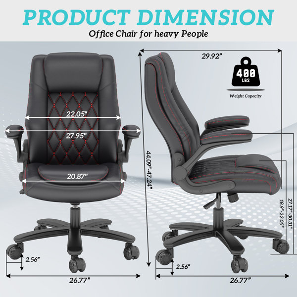 Inbox Zero Lindi Executive Office Chair, Big and Tall Office Inbox Zero Lindi Executive Office Chair, Big and Tall Office